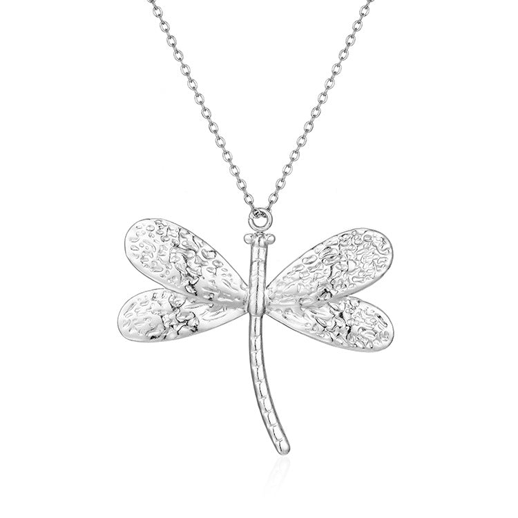 Fashion Dragonfly-Shaped Pendant Stainless Steel Necklace Versatile 18K Collar Chain Wholesale