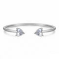 Stainless Steel Zircon Bracelet Heart-Shaped Diamond-Studded Open-Style Women's Bracelet Wholesale