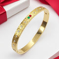 Custom Vintage-Style Stainless Steel Diamond-Set Bracelet Cross-Border Engraved Diamond Jewelry