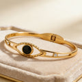 Minimalist Geometric-Patterned Titanium Steel Bracelet Openwork Design Light Luxury