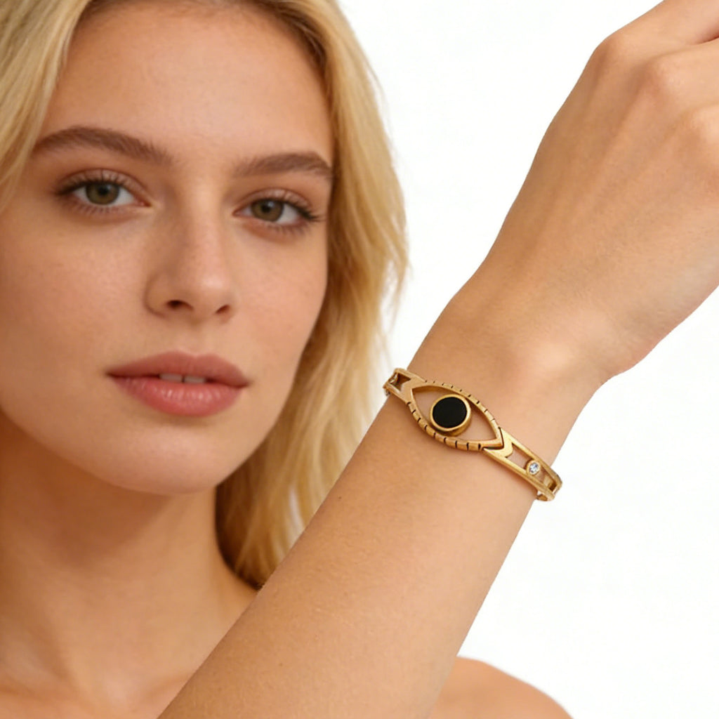 Minimalist Geometric-Patterned Titanium Steel Bracelet Openwork Design Light Luxury
