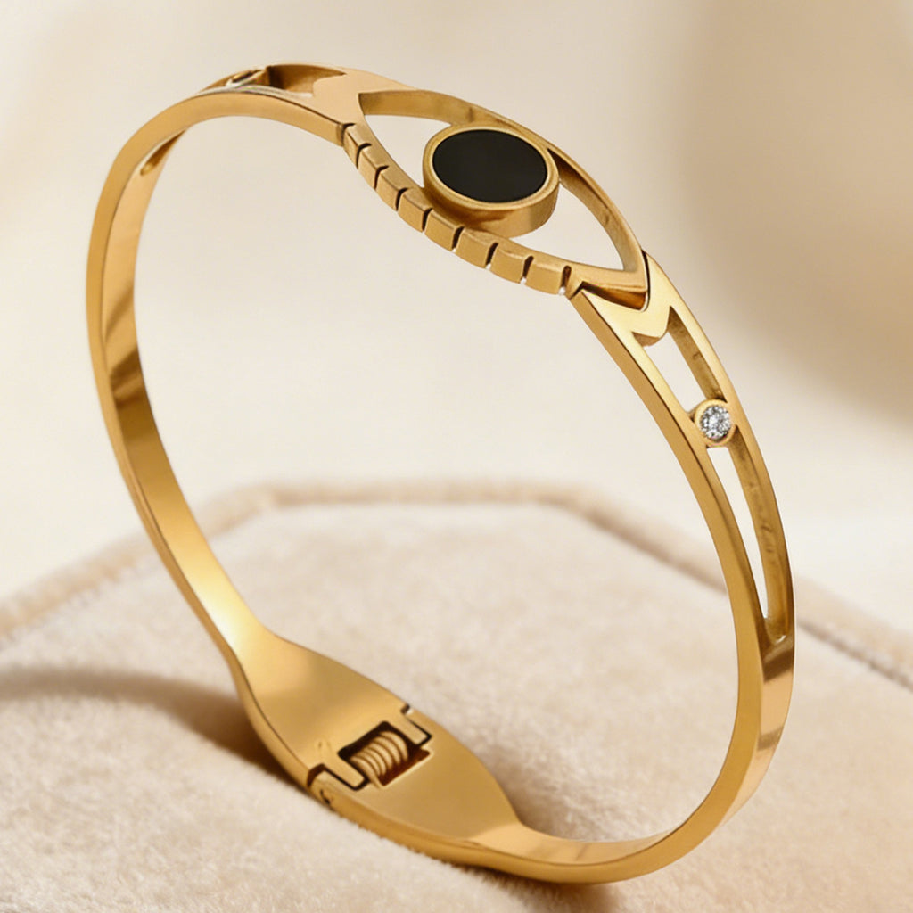 Minimalist Geometric-Patterned Titanium Steel Bracelet Openwork Design Light Luxury