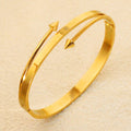 Heart-Shaped Bracelet Titanium Steel with Diamond-Set Heart-Shaped Open Circle Thickened with 18K Gold Plating