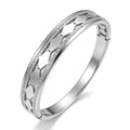 openwork double-row diamond-studded bracelet stylish minimalist stainless steel bracelet