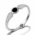 Elegant Stainless Steel Bracelet 18K Gold-Plated with Full Diamond Setting
