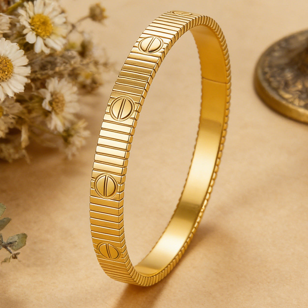 Stainless Steel lover's Bracelets Open-Style Fade-Resistant