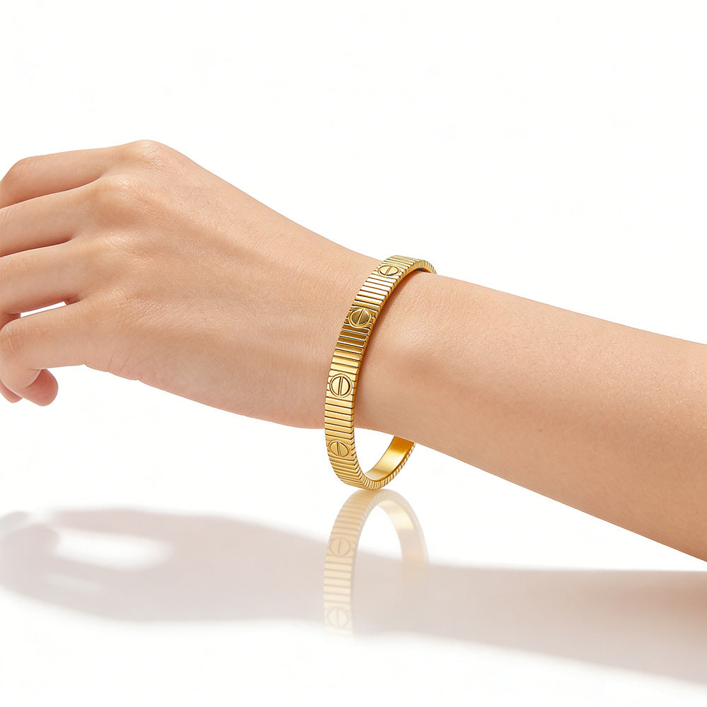 Stainless Steel lover's Bracelets Open-Style Fade-Resistant