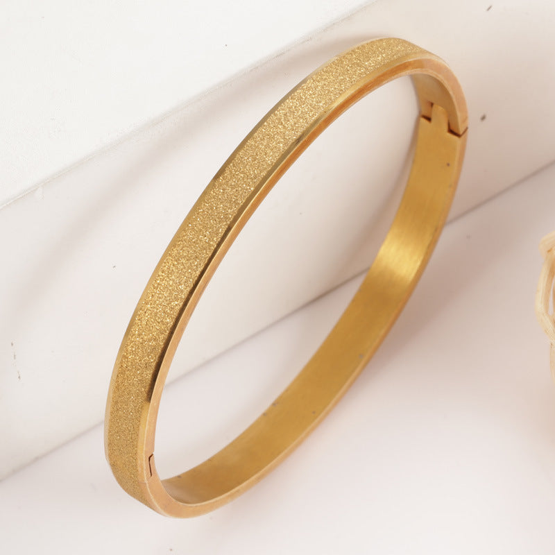 Traditional Heart Sutra Bracelet for Best Friends Solid Gold-Plated Matte Bracelet for Women