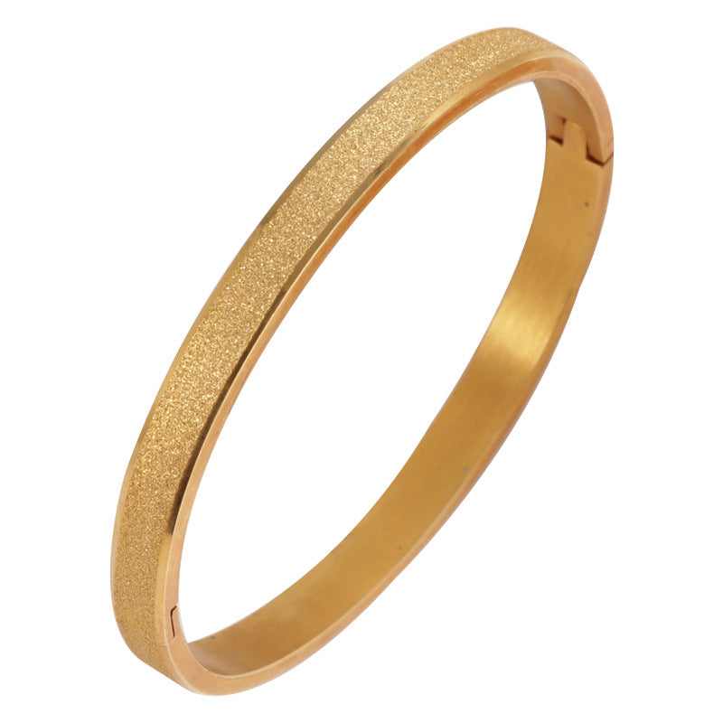 Traditional Heart Sutra Bracelet for Best Friends Solid Gold-Plated Matte Bracelet for Women