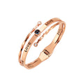 Custom Cross-Border Stainless Steel Spring Bracelet with LOVE Letter Projection Design  Titanium Steel Gold-Tone Bracelet