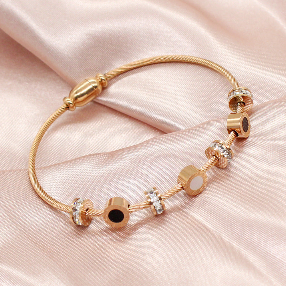 Roman Numeral Bracelet A Minimalist, Sophisticated, and High-End Stainless Steel Bracelet Popular in Europe and the U.S.