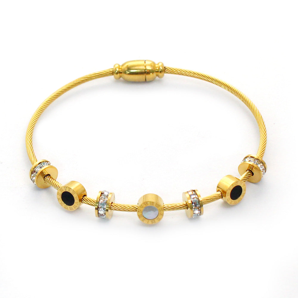 Roman Numeral Bracelet A Minimalist, Sophisticated, and High-End Stainless Steel Bracelet Popular in Europe and the U.S.