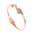 Fox Single-Stone Satin-Finish Titanium Steel Bracelet Open-Ended Stainless Steel Bracelet