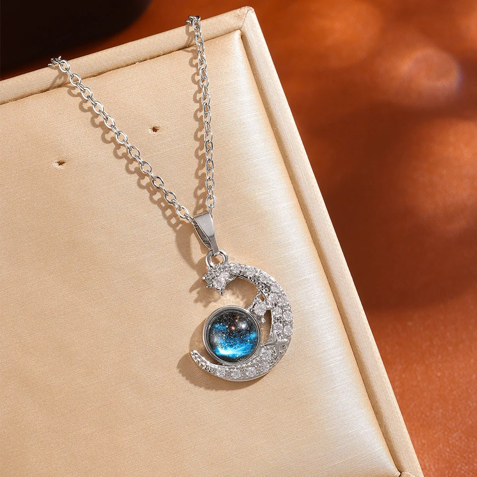 Wholesale Titanium Steel Star Series Necklace Planet Moon Astronaut Pendant Necklaces Jewelry
