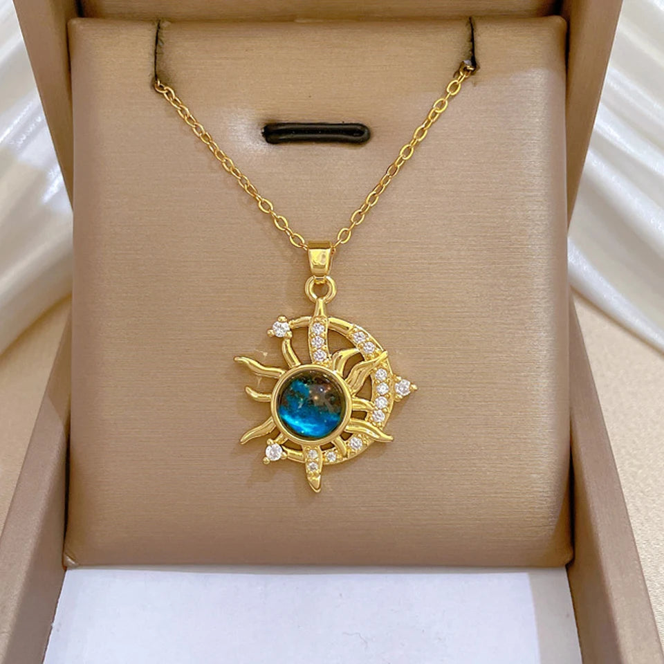 Wholesale Titanium Steel Star Series Necklace Planet Moon Astronaut Pendant Necklaces Jewelry