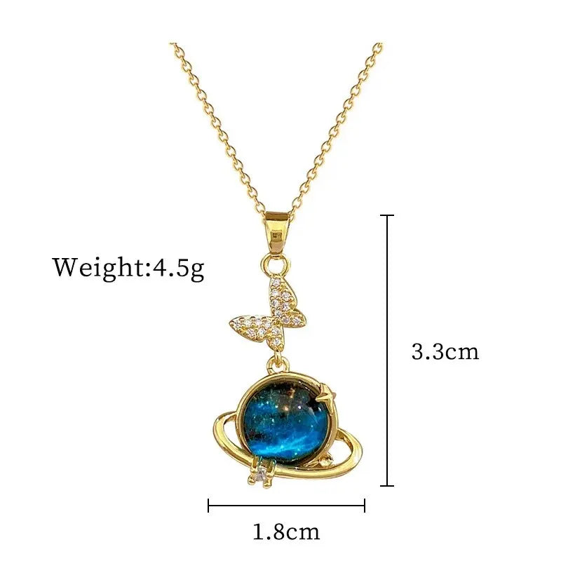 Wholesale Titanium Steel Star Series Necklace Planet Moon Astronaut Pendant Necklaces Jewelry
