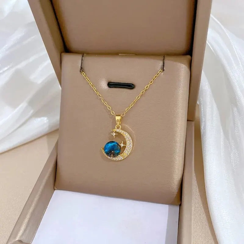 Wholesale Titanium Steel Star Series Necklace Planet Moon Astronaut Pendant Necklaces Jewelry