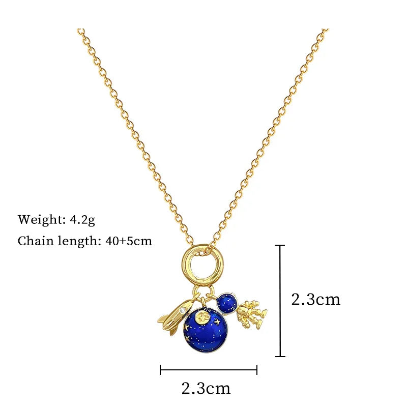 Wholesale Titanium Steel Star Series Necklace Planet Moon Astronaut Pendant Necklaces Jewelry