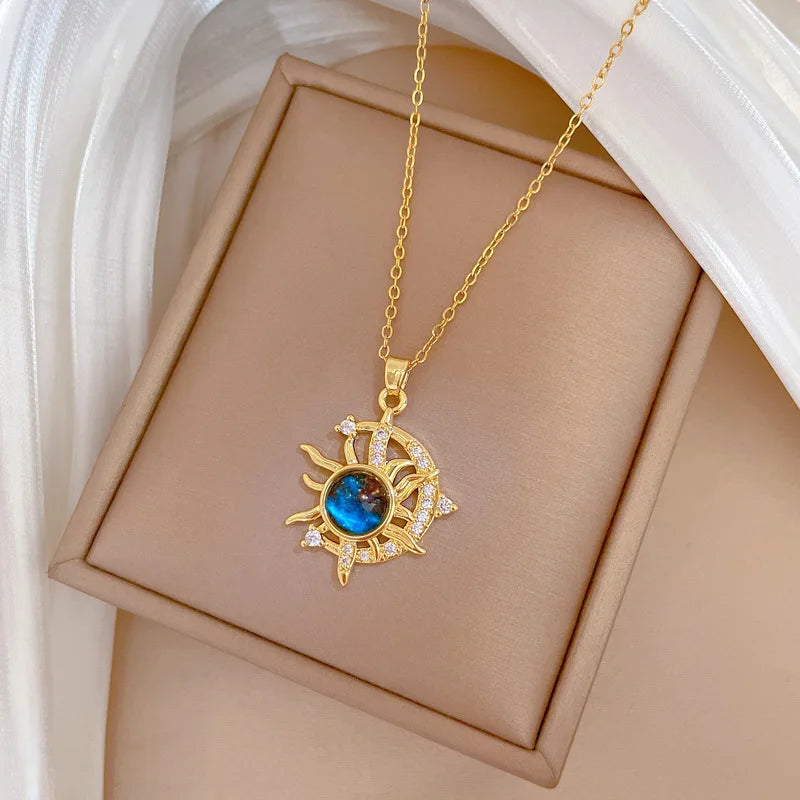 Wholesale Titanium Steel Star Series Necklace Planet Moon Astronaut Pendant Necklaces Jewelry
