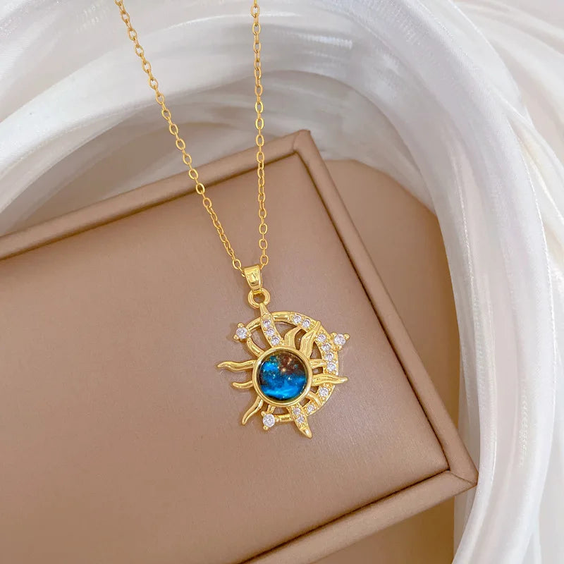 Wholesale Titanium Steel Star Series Necklace Planet Moon Astronaut Pendant Necklaces Jewelry