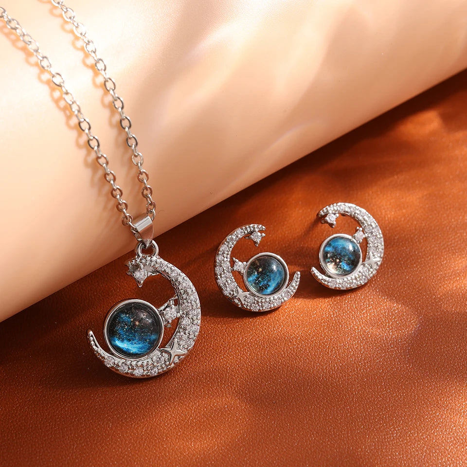 Wholesale Titanium Steel Star Series Necklace Planet Moon Astronaut Pendant Necklaces Jewelry