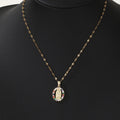 Gorgeous Women's All Sky Star Micro Inlaid Colorful Zircon Virgin Mary Hollow Necklace