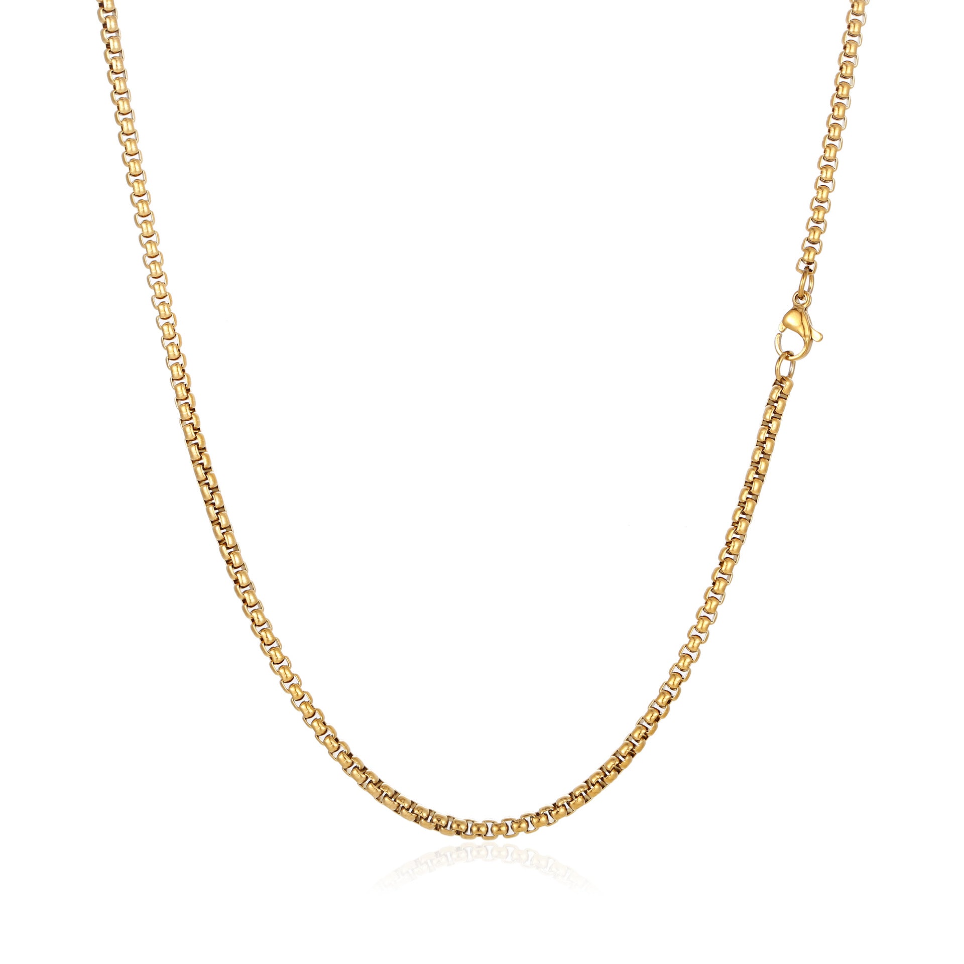 Fashionable 18K Gold-Plated Stainless Steel Figaro Necklace Trendy and Versatile Titanium Steel Chain Necklace