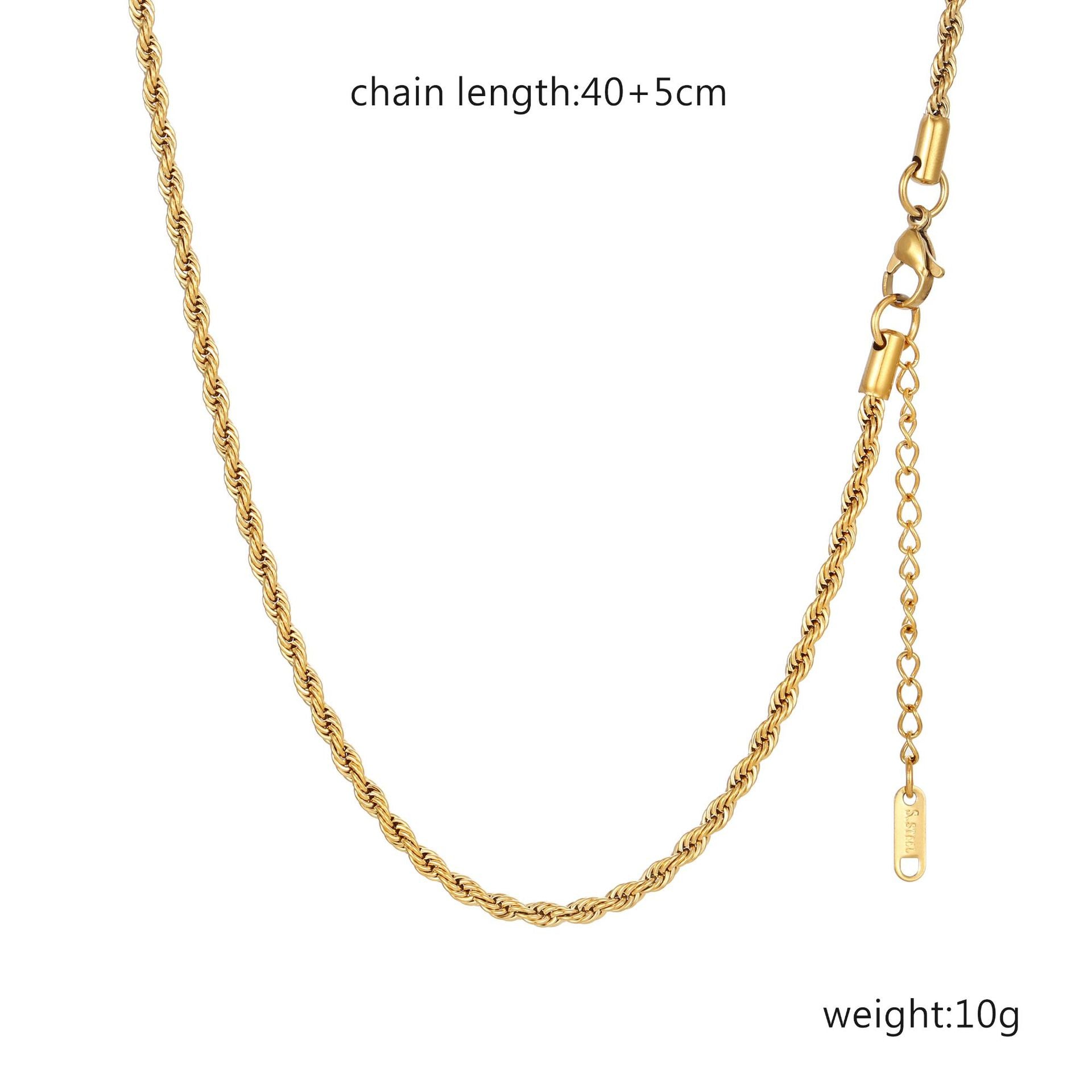 Fashionable 18K Gold-Plated Stainless Steel Figaro Necklace Trendy and Versatile Titanium Steel Chain Necklace