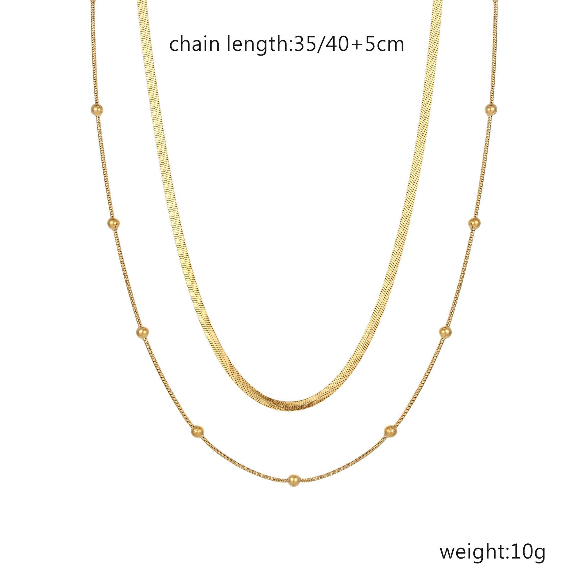 Fashionable 18K Gold-Plated Stainless Steel Figaro Necklace Trendy and Versatile Titanium Steel Chain Necklace