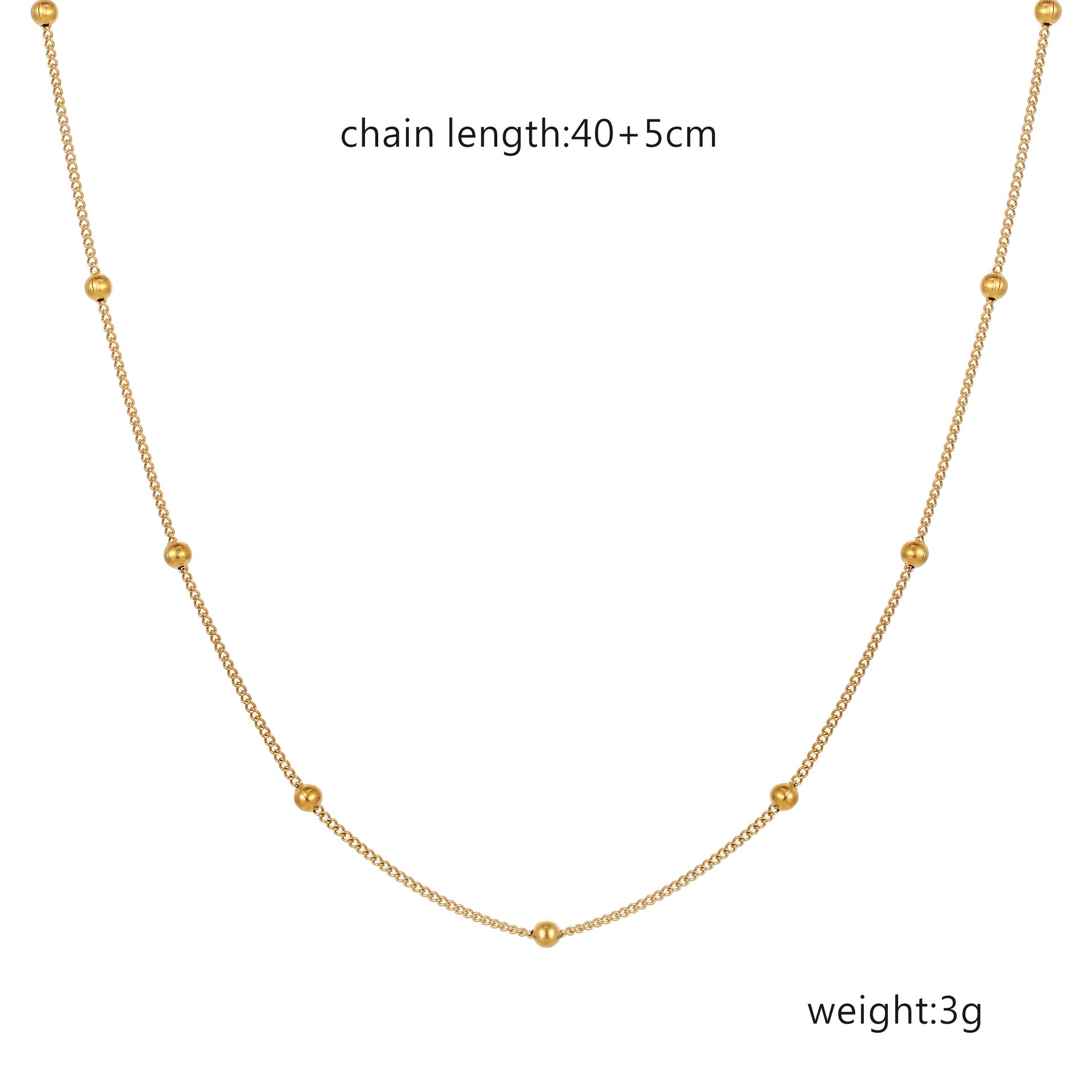 Fashionable 18K Gold-Plated Stainless Steel Figaro Necklace Trendy and Versatile Titanium Steel Chain Necklace