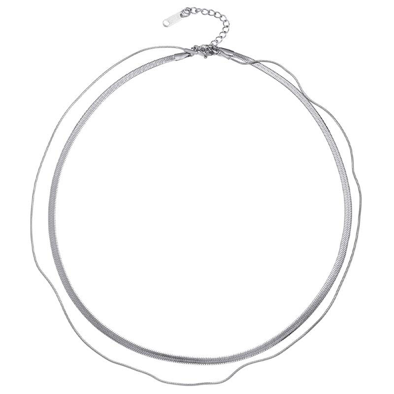 Fashionable 18K Gold-Plated Stainless Steel Figaro Necklace Trendy and Versatile Titanium Steel Chain Necklace