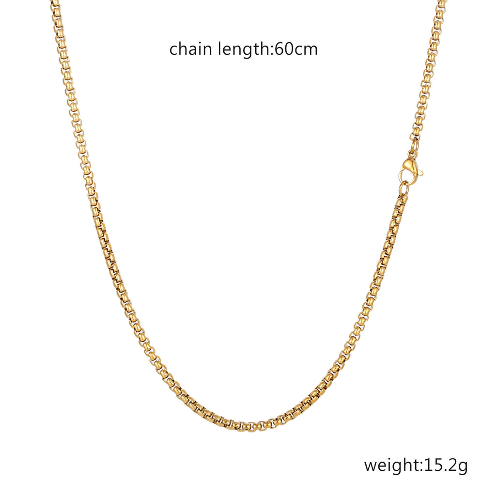 Fashionable 18K Gold-Plated Stainless Steel Figaro Necklace Trendy and Versatile Titanium Steel Chain Necklace