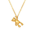 Minimalist 18K Gold Women's Mini Stainless Steel Bear Pendant Necklace
