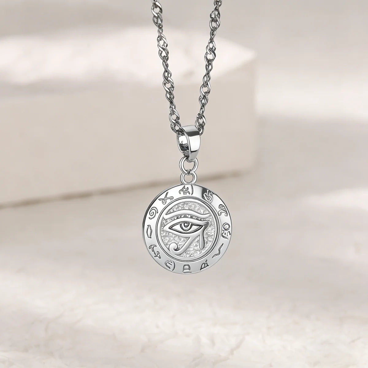 Heart Pendant Necklace for Women Stainless Steel OT Buckle Beaded Neck Chain Choker