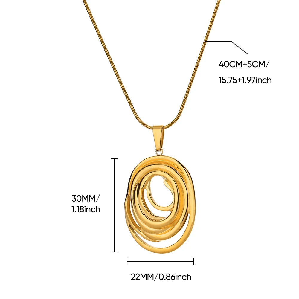Heart Pendant Necklace for Women Stainless Steel OT Buckle Beaded Neck Chain Choker