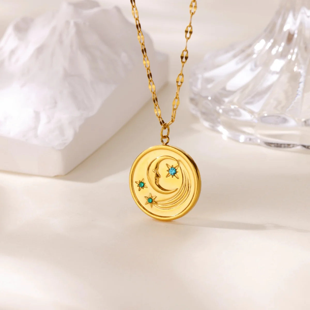 Stainless Steel Geometric Necklace For Women Fashion Sun Sunflower Pendant Clavicle Chain Aesthetic Jewelry