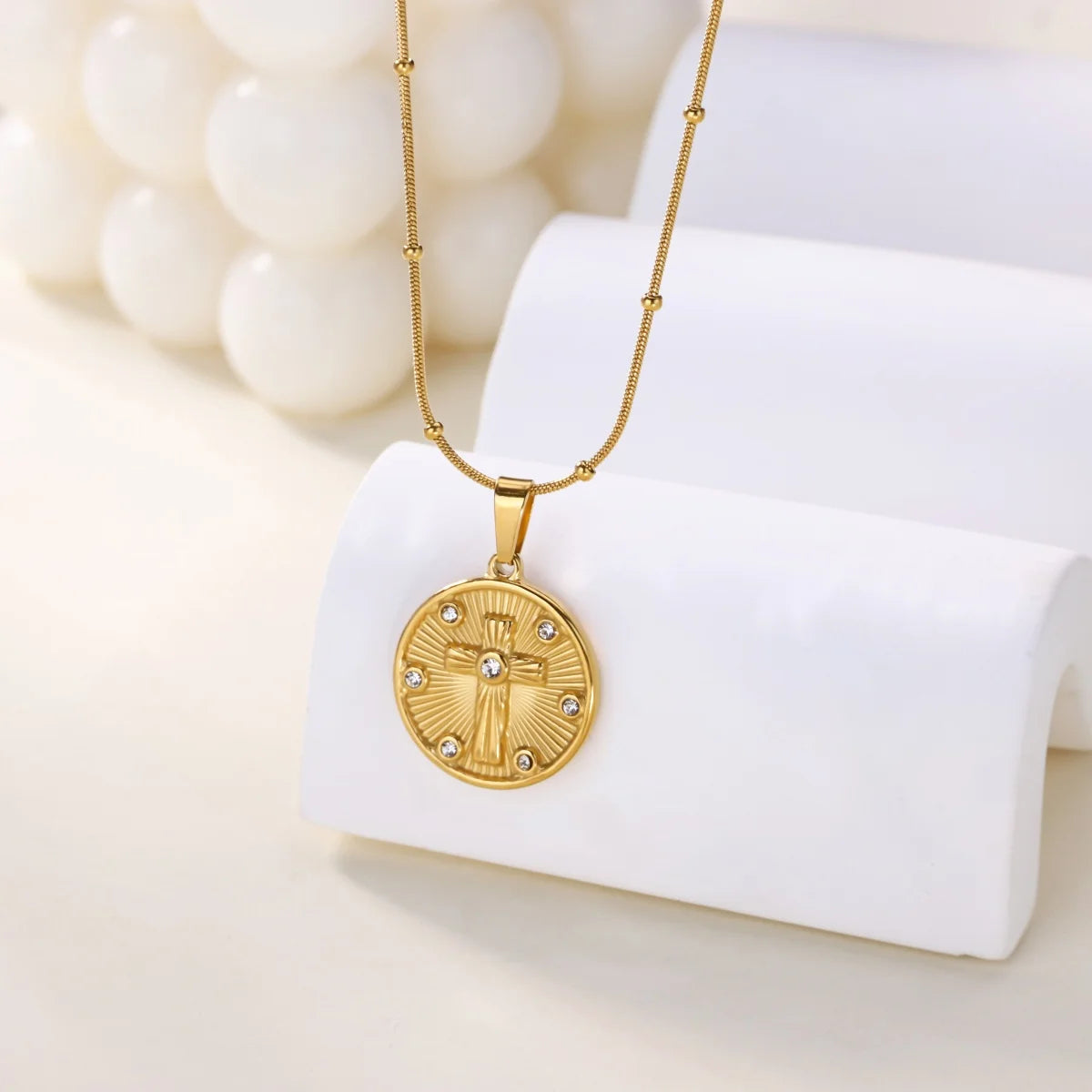Stainless Steel Geometric Necklace For Women Fashion Sun Sunflower Pendant Clavicle Chain Aesthetic Jewelry