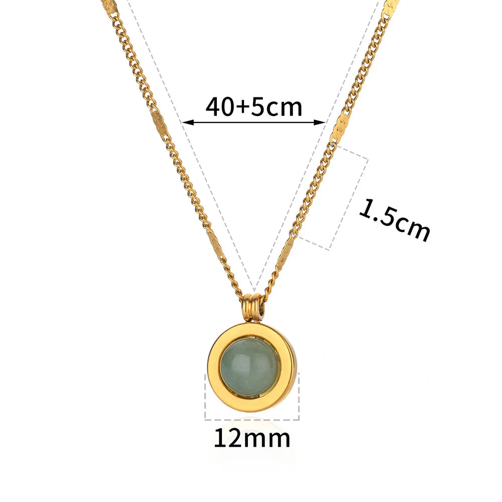Stainless Steel Geometric Necklace For Women Fashion Sun Sunflower Pendant Clavicle Chain Aesthetic Jewelry