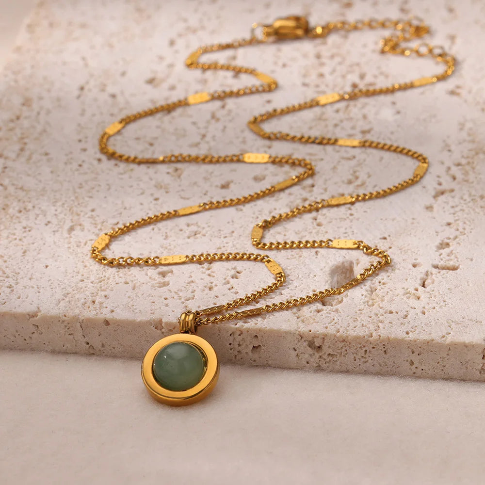Stainless Steel Geometric Necklace For Women Fashion Sun Sunflower Pendant Clavicle Chain Aesthetic Jewelry