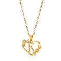 Heart Initial Letter Necklaces For Women Gold Color Stainless Steel Chain A-Z Alphabet Pendant Necklace