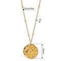 Minimalist Stainless Steel Jewelry Designer Brand Hammered Circle Pendant Necklace Dainty Chain