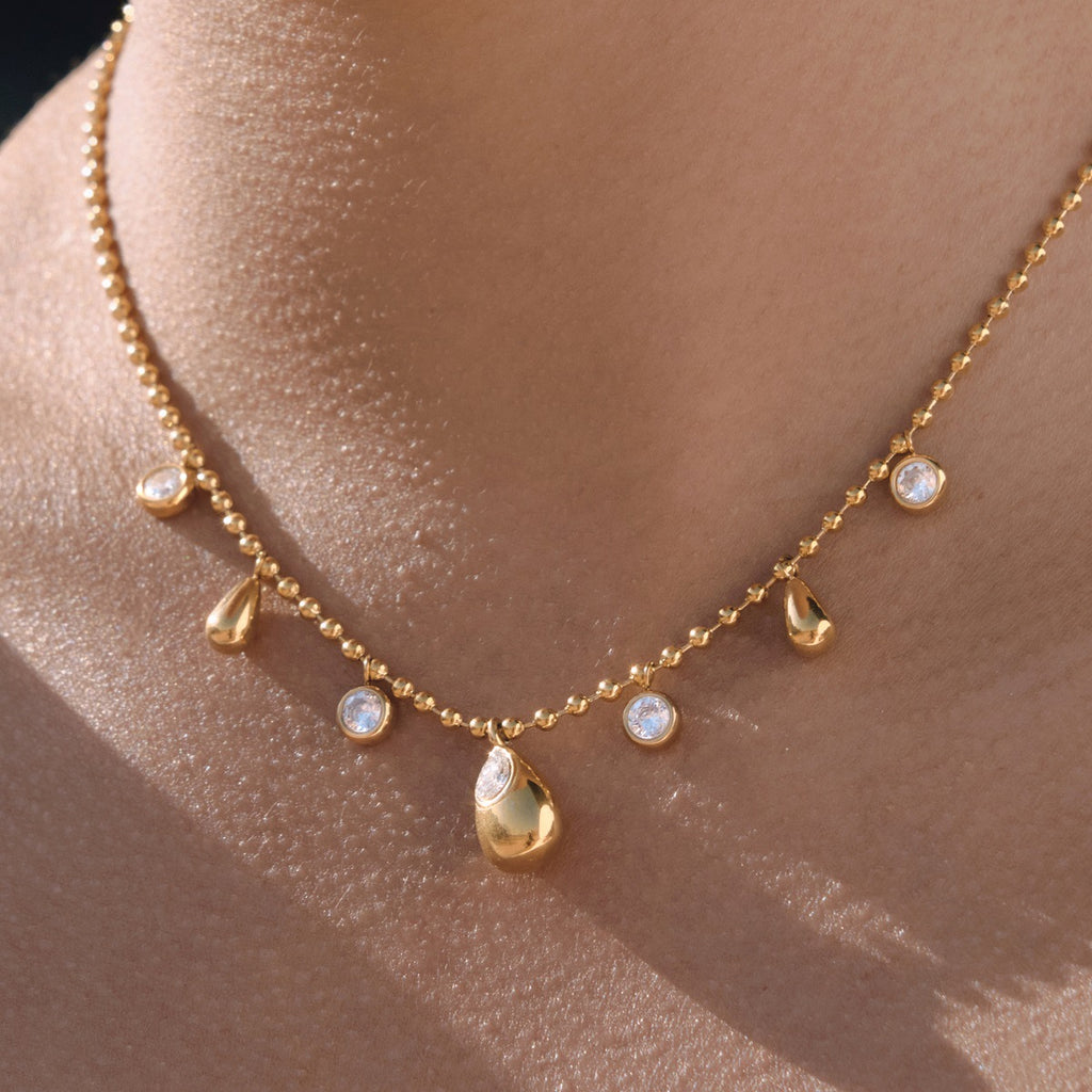 Zircon Necklace - Luxurious and Exclusive Cross-border Small-scale Collar Chain Made of Stainless Steel - High-end Accessory