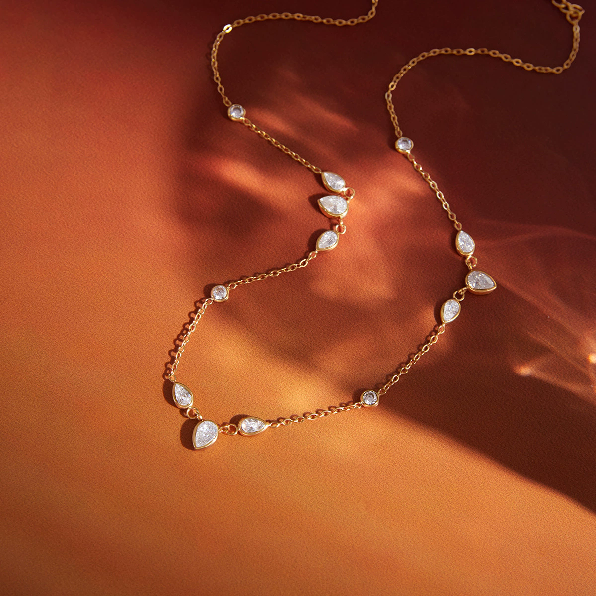 Fashion Stainless Steel Necklace 18K Gold Plated Light Luxury Zircon Necklace Charms Fine Jewelry Necklaces