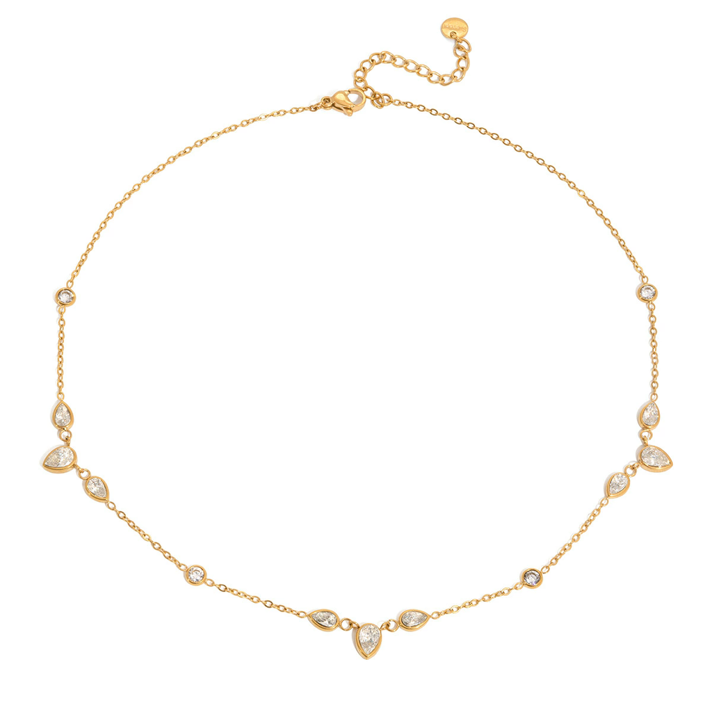 Fashion Stainless Steel Necklace 18K Gold Plated Light Luxury Zircon Necklace Charms Fine Jewelry Necklaces