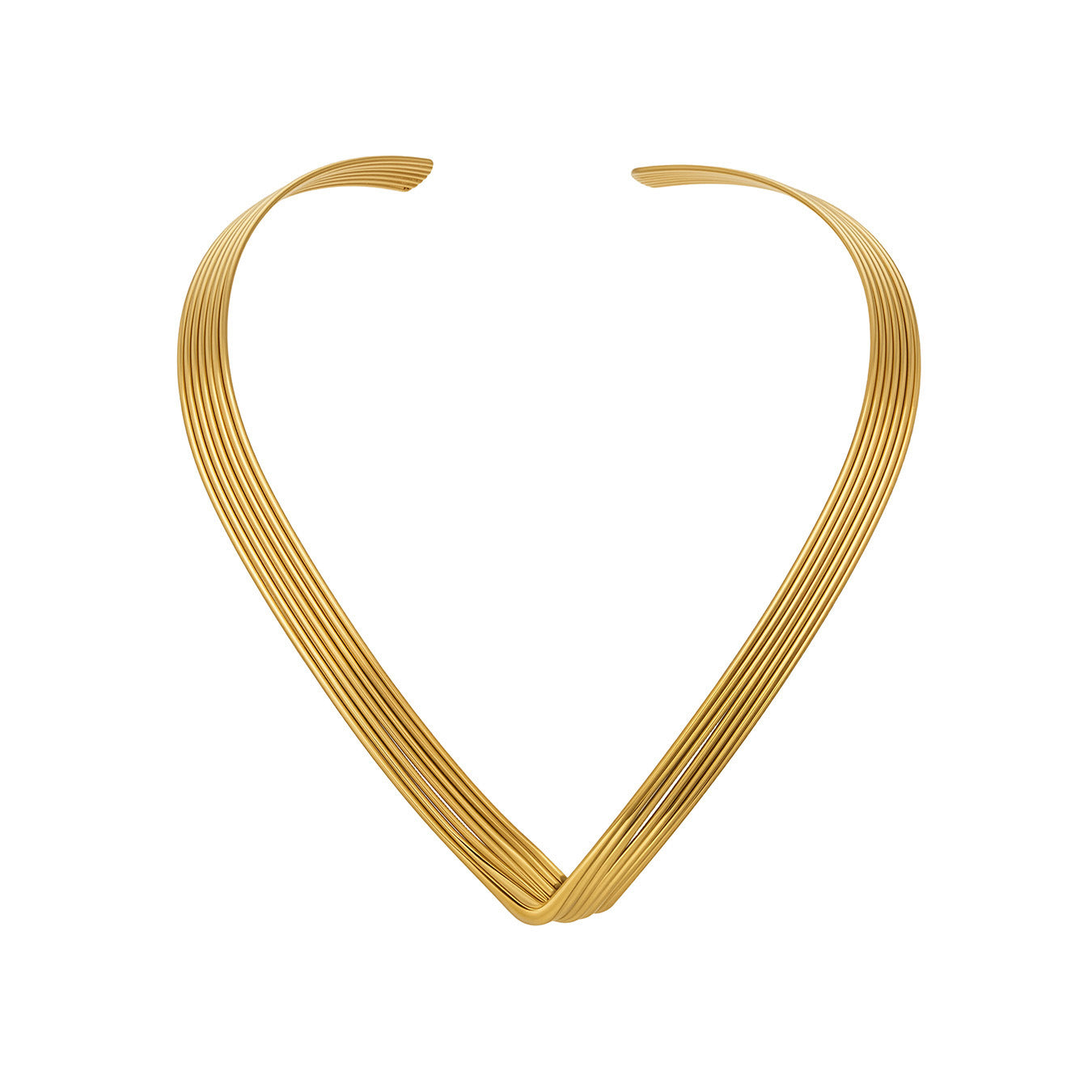 7-layer Choker Stainless Steel 18K Gold Plated Strand Chain Emotion Design Women's Party Jewelry Trendy Fashion Wholesale