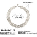 Fashionable Wide-Textured Handcrafted Lariat Necklace Strand Stainless Steel 18K Gold Plating Luxury Cross-Border Fashion