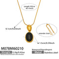 Fashionable New Arrival Natural Agate tiger Eye Pendant Long Necklace Simple Design Stainless Steel 18K Gold Plated Chain