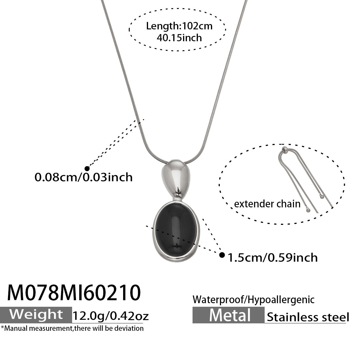 Fashionable New Arrival Natural Agate tiger Eye Pendant Long Necklace Simple Design Stainless Steel 18K Gold Plated Chain