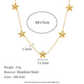 Trendy 18K Gold PVD Plated Stainless Steel Link Chain with Heart Charms Pendant Necklace for Women Party