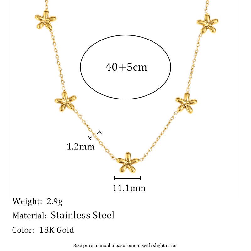Trendy 18K Gold PVD Plated Stainless Steel Link Chain with Heart Charms Pendant Necklace for Women Party